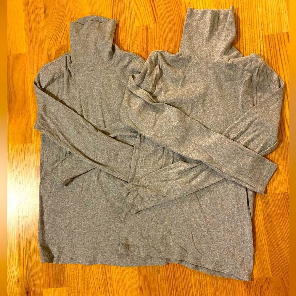 Everlane The Pima Micro-Rib Turtleneck, Heathered Gray (2 for 1)